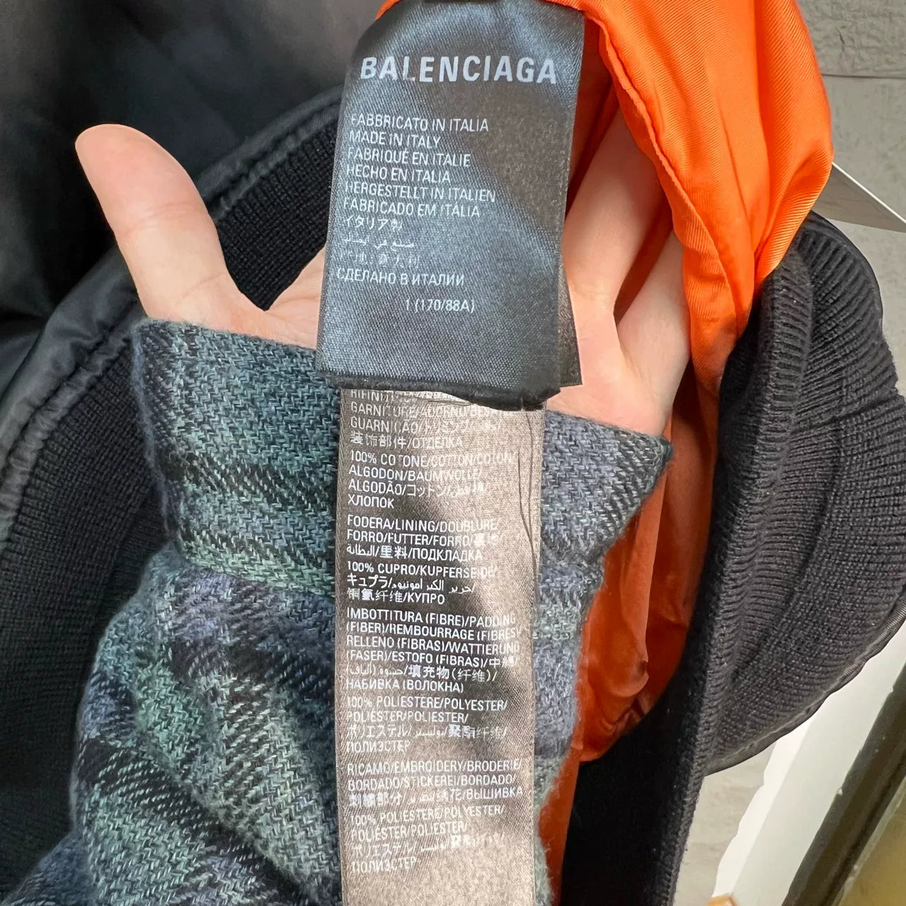 Balenciaga Black and Orange Pullover Jacket
