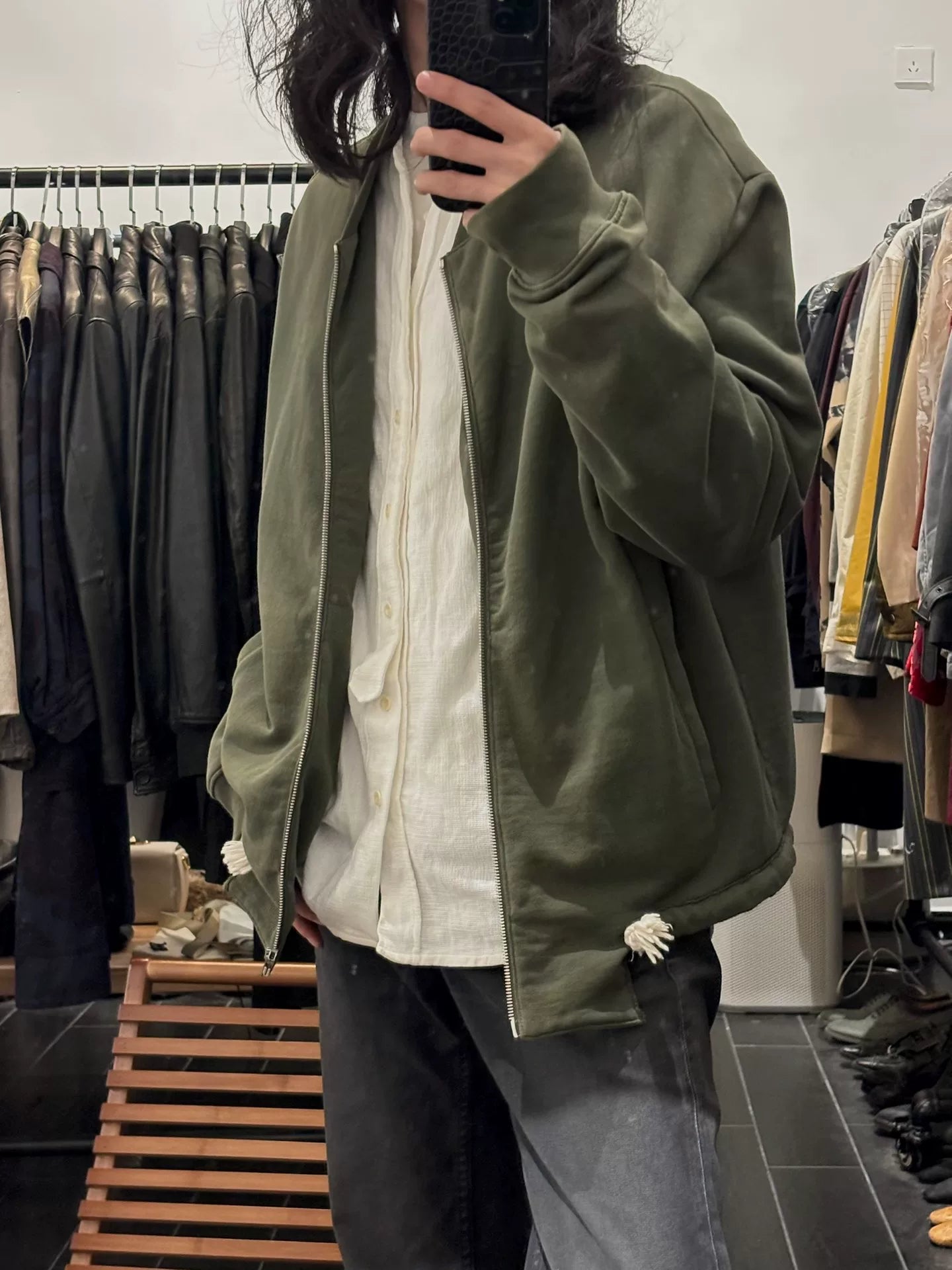maison margiela aw2017 green bomber jacket