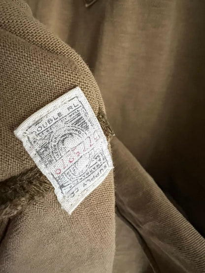 khaki military style pullover shirt jacket