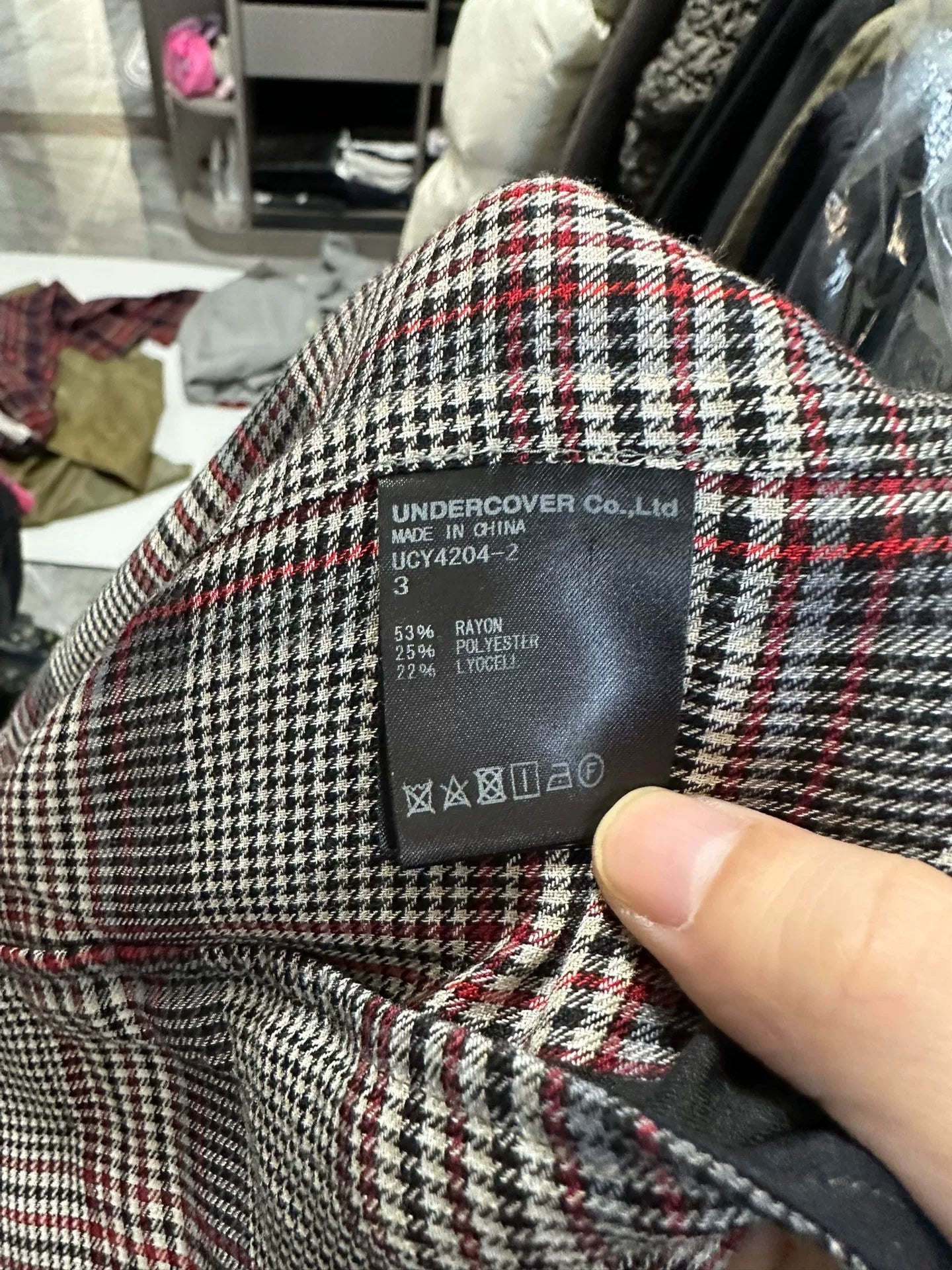 UNDERCOVER SS20 Plaid Shirt Jacket Grey