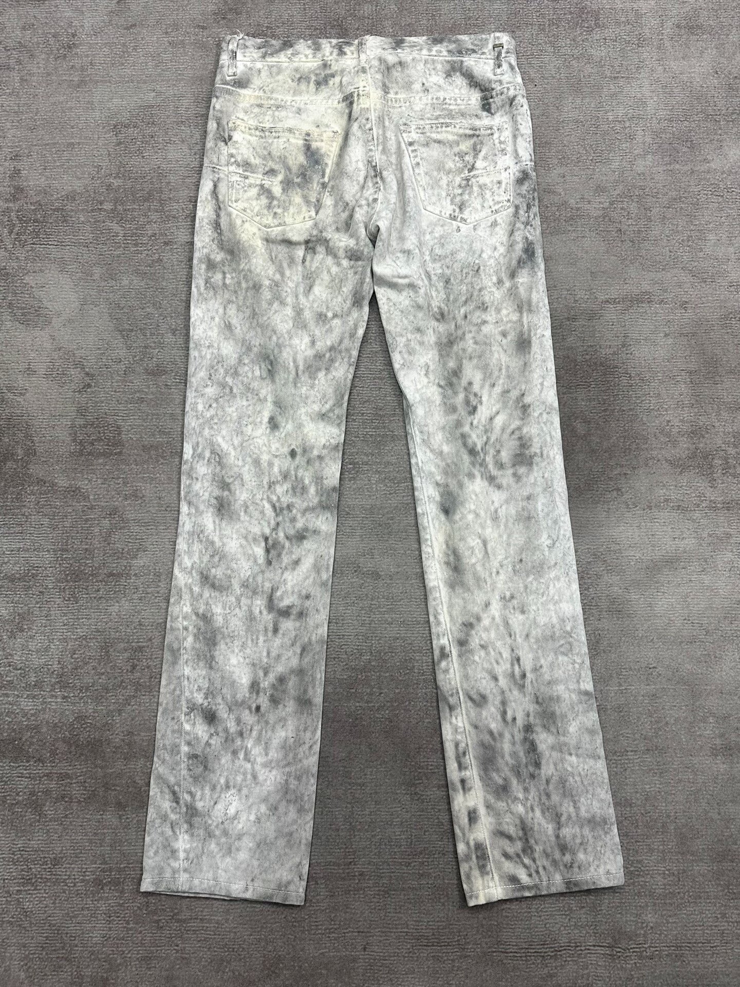 Dior Homme Distressed White Denim Trousers