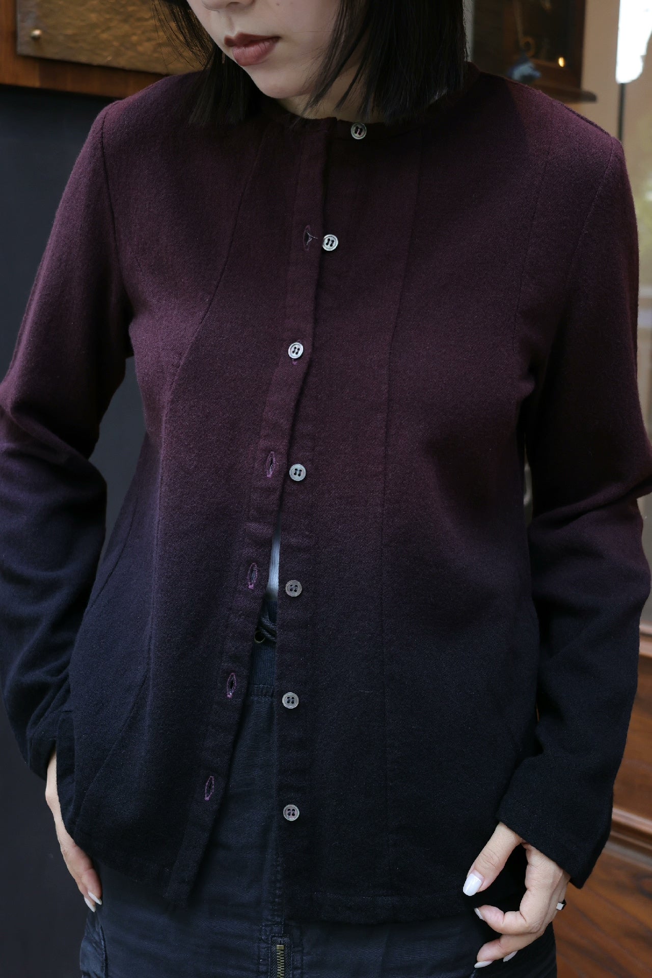 Yohji Yamamoto I Wish Purple Gradient Cardigan