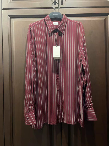 Saint Laurent Burgundy Striped Shirt