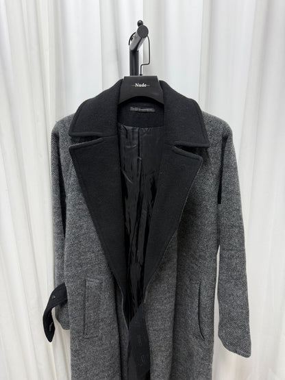 thick wool blend coat by yohji yamamoto