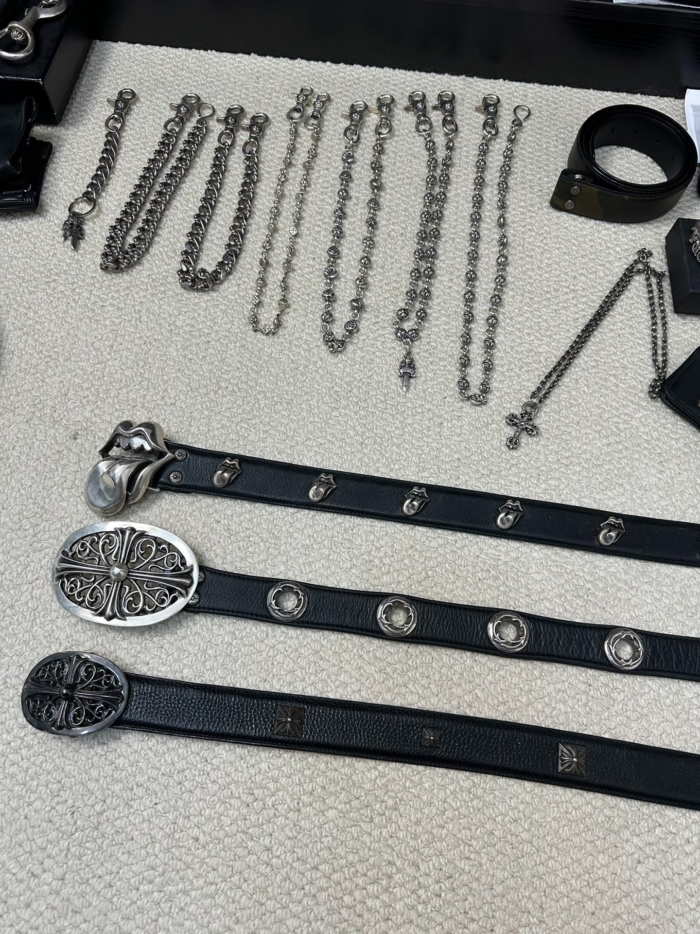 Chrome Hearts Vine Carved Leather Belt