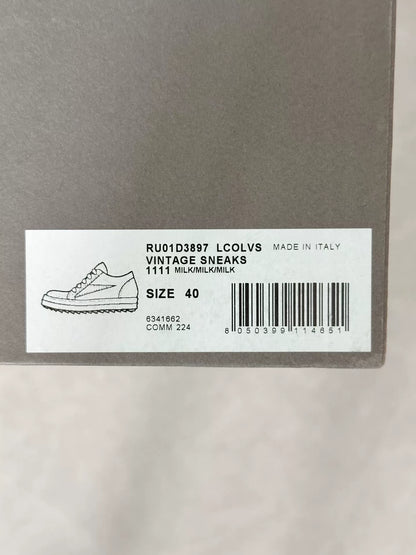 Rick Owens Shiny White Vans Style Shoes