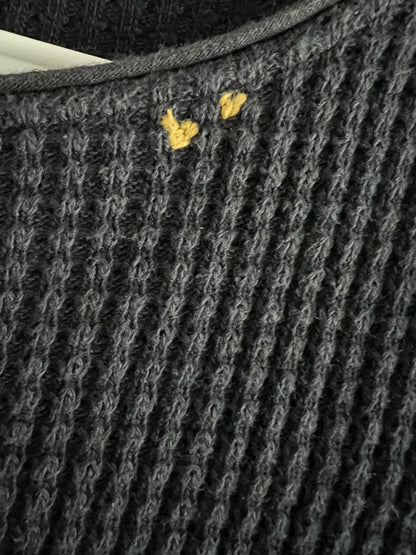 classic waffle knit crewneck sweatshirt