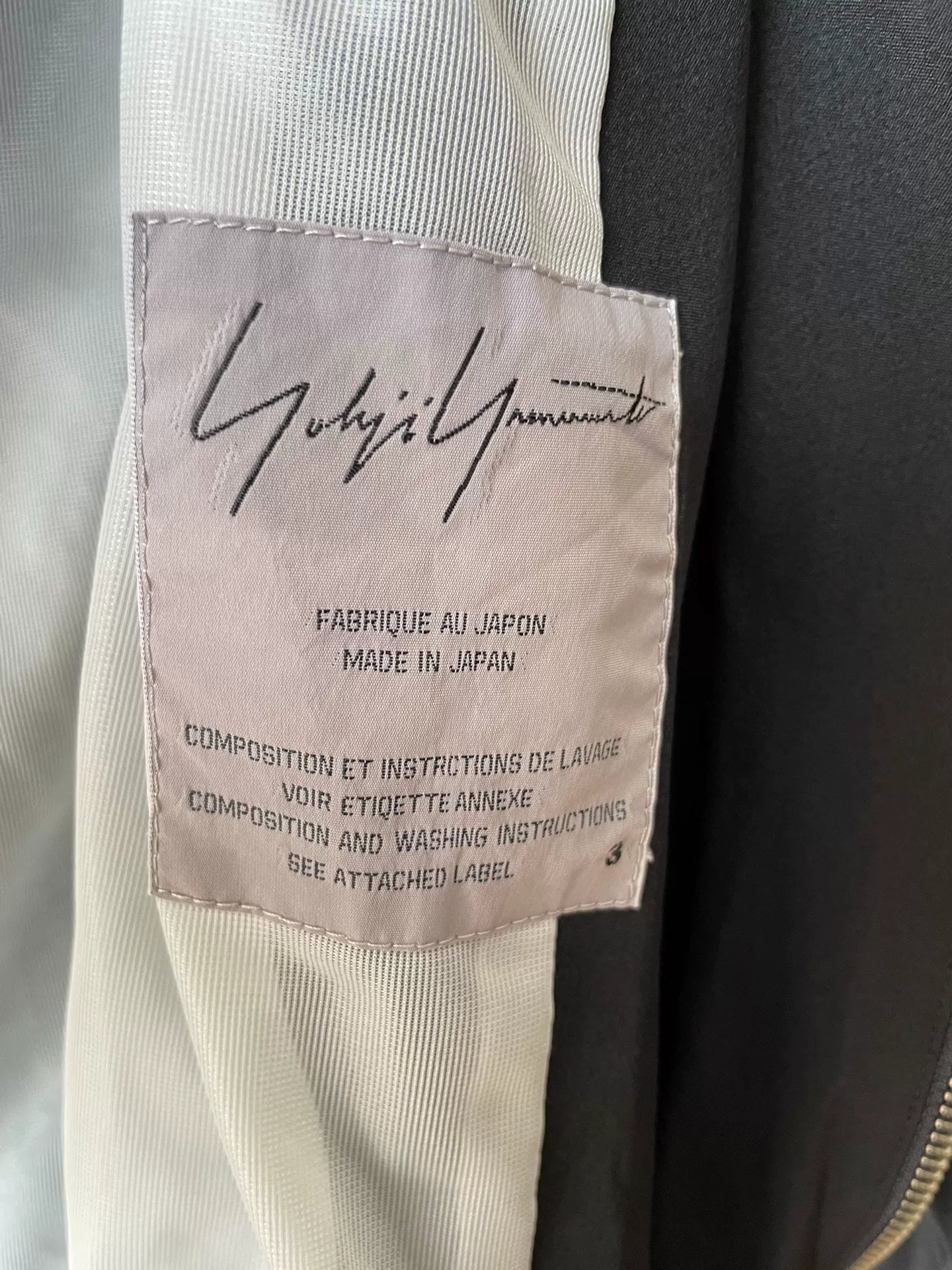 Yohji Yamamoto 02SS Double Zip Silk Jacket