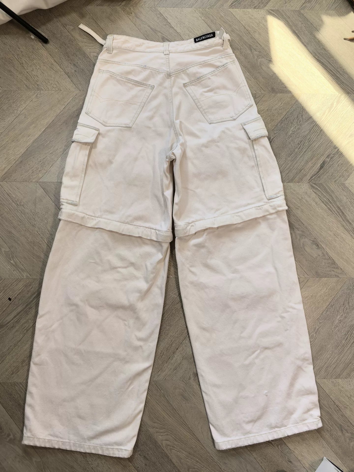 Balenciaga Oversized White Cargo Pants