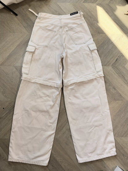 Balenciaga Oversized White Cargo Pants