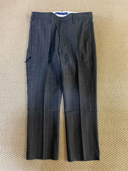 vanquish & fragment gray wool striped pants