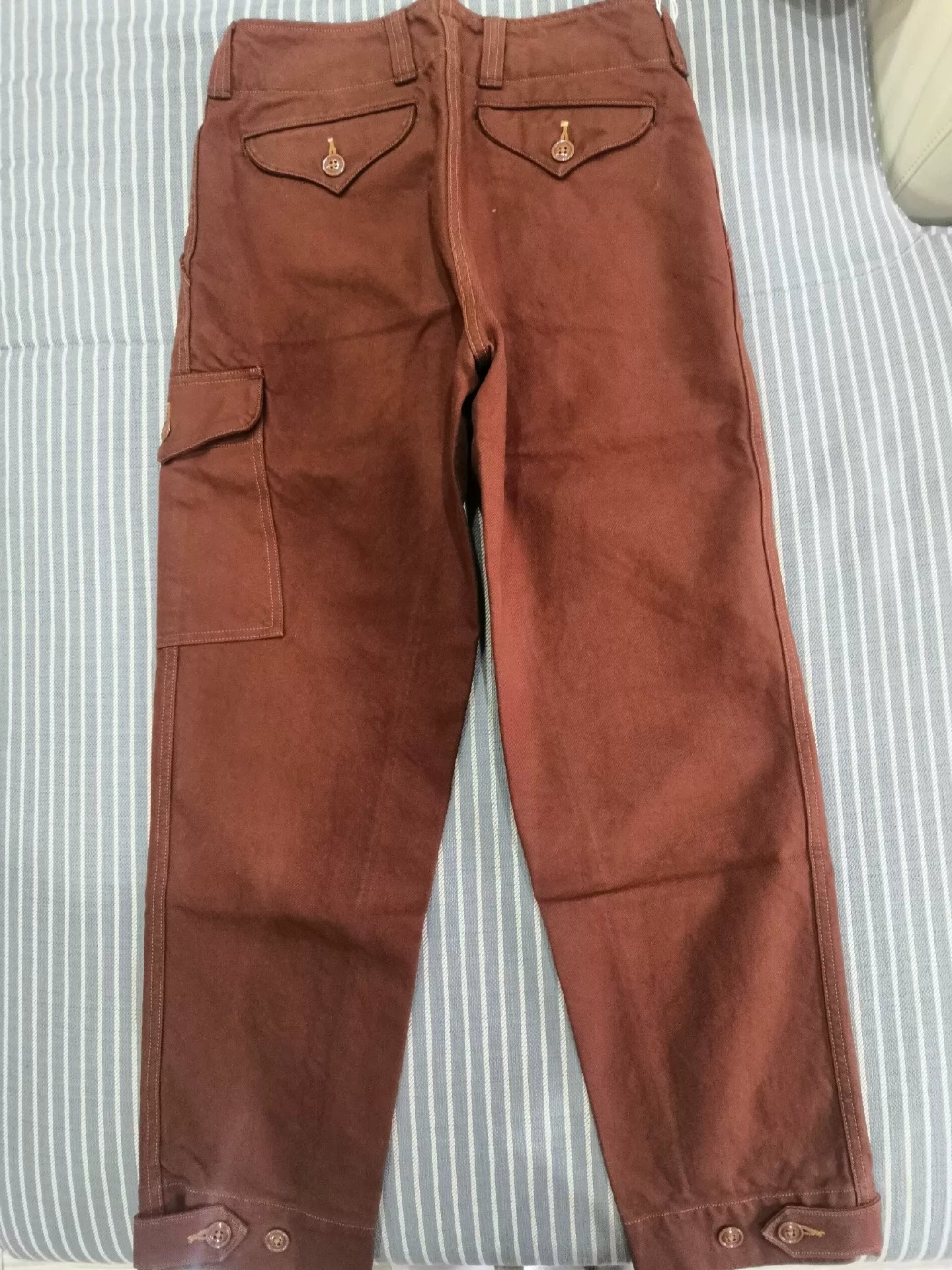 Freewheelers Aviators Trousers Red Brown