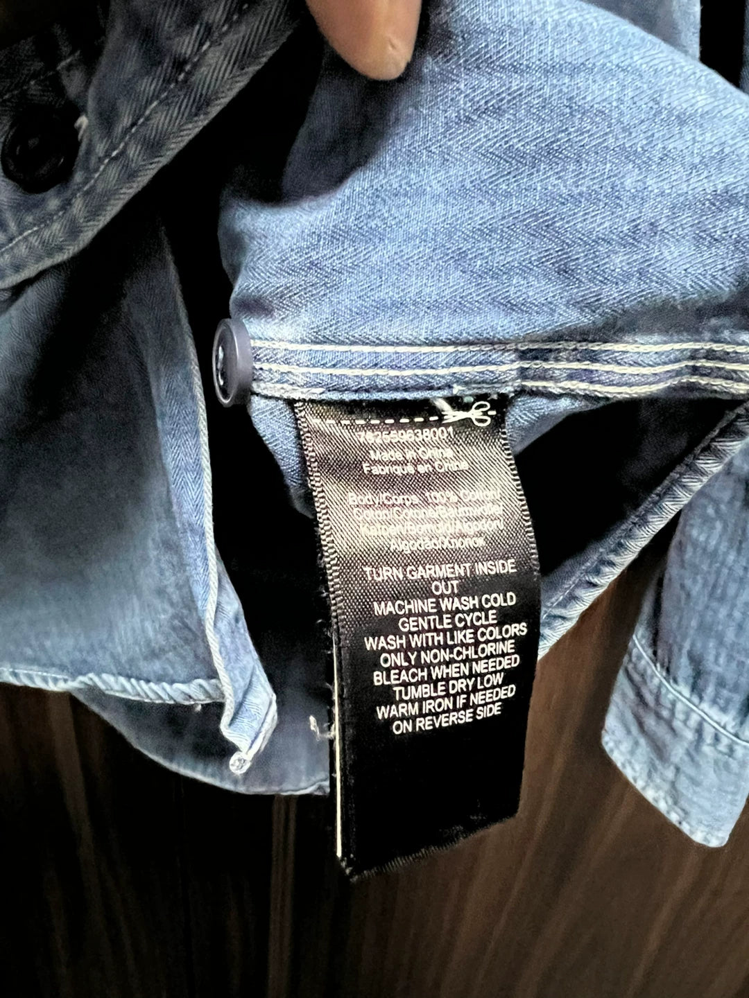 RRL Denim Long Sleeve Shirt in Blue