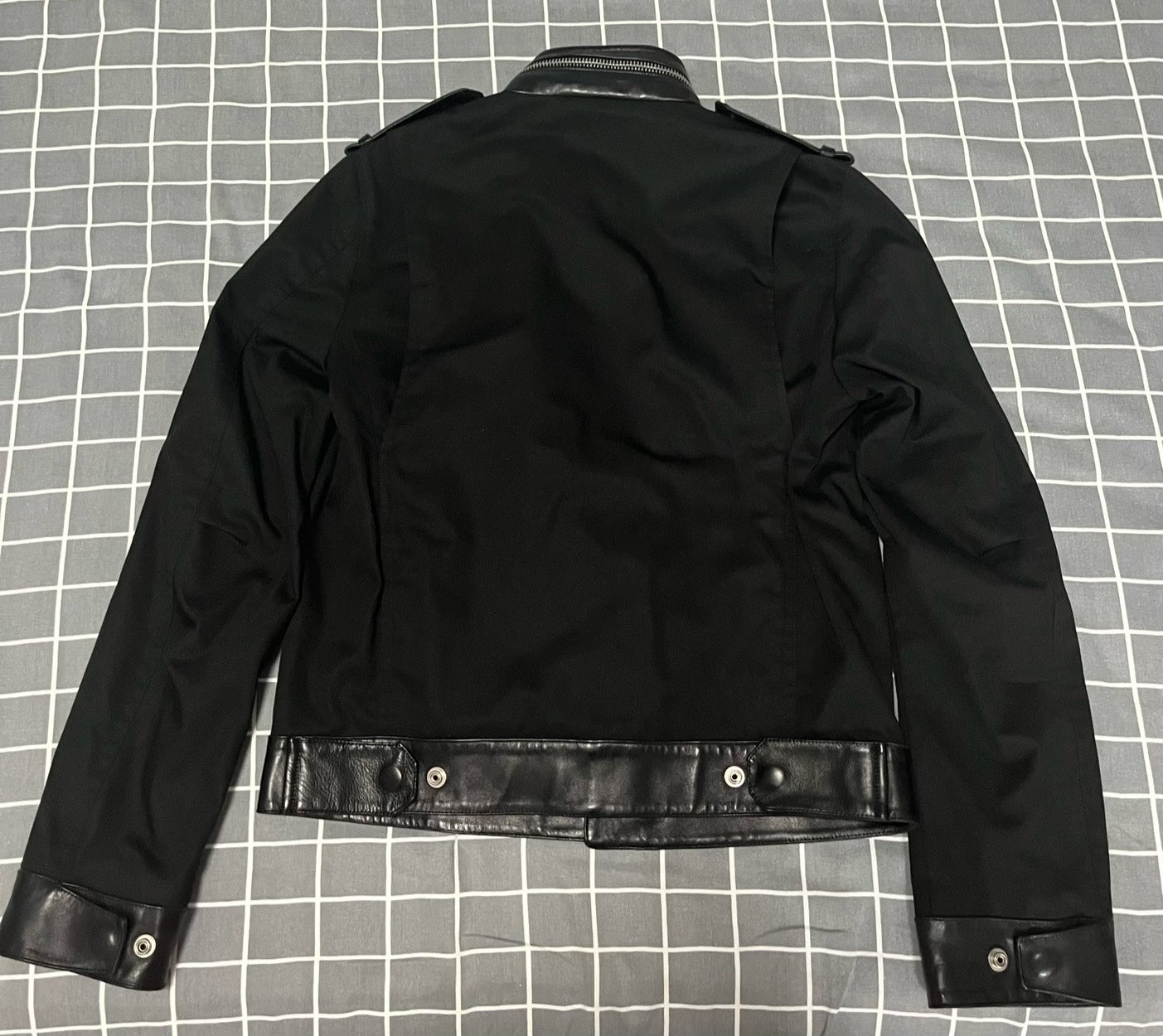 Saint Laurent Paris Leather Accent Jacket