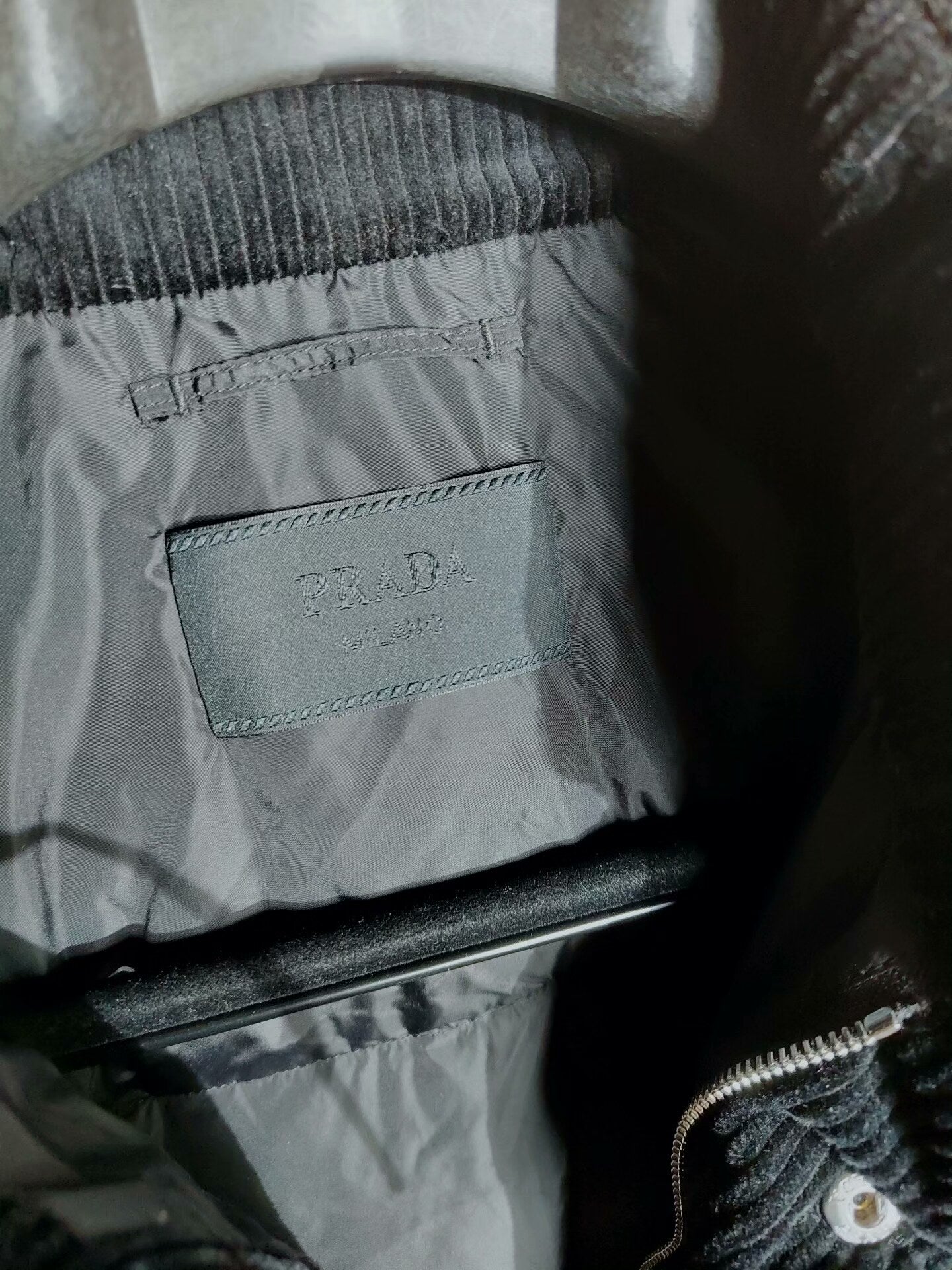 PRADA Black Corduroy Down Vest