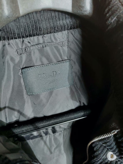 PRADA Black Corduroy Down Vest