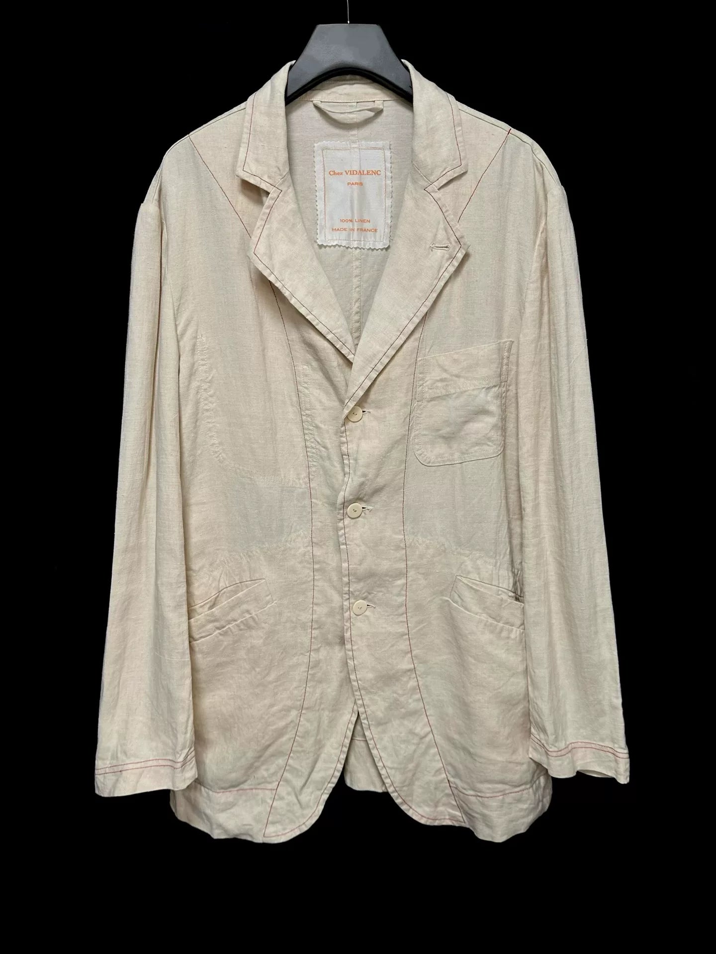 linen jacket dyed with red tea