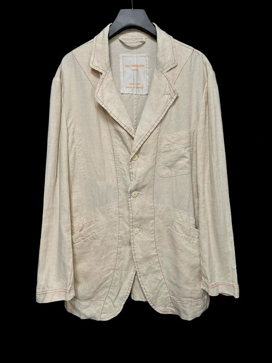 linen jacket dyed with red tea