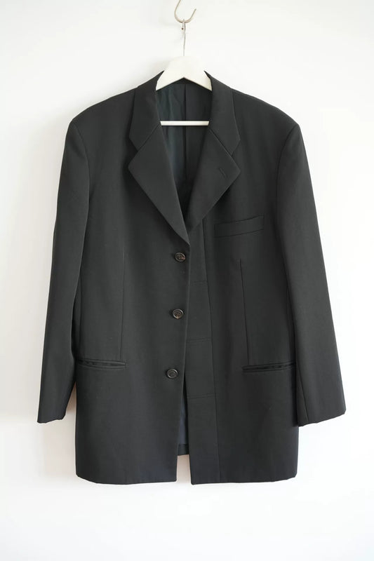 issey miyake men black wool suit jacket