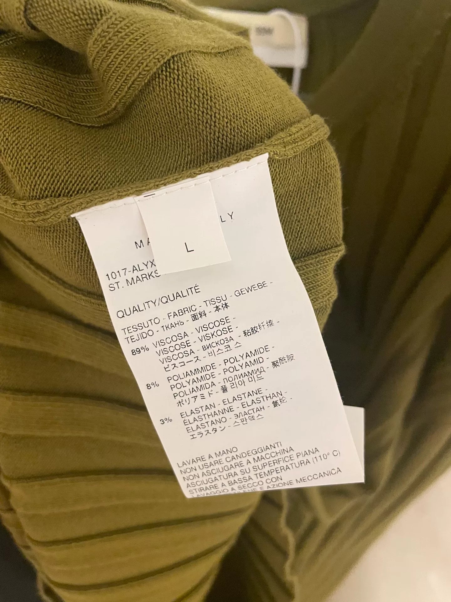 Alyx Green Ribbed Sweater