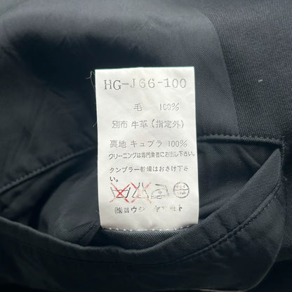 yohji yamamoto black double-breasted blazer