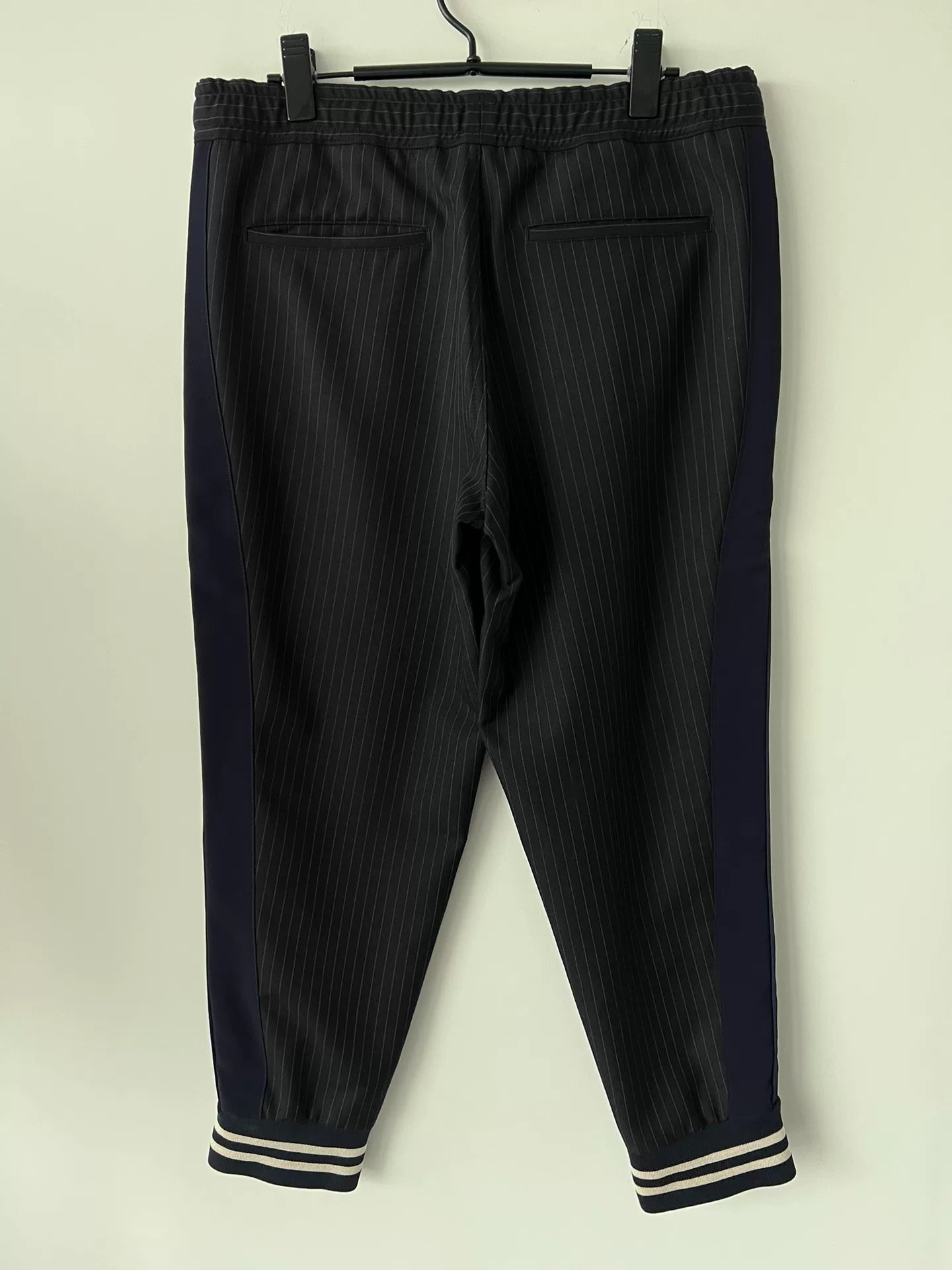 alexander mcqueen pinstripe suit jacket with removable collar