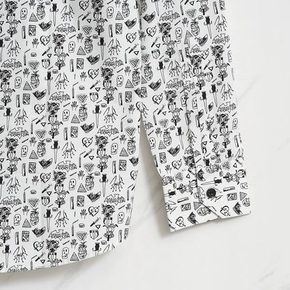 Saint Laurent Men's White Printed Shirt