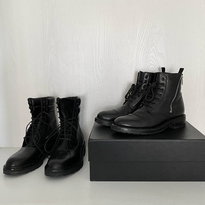saint laurent black military zip boots