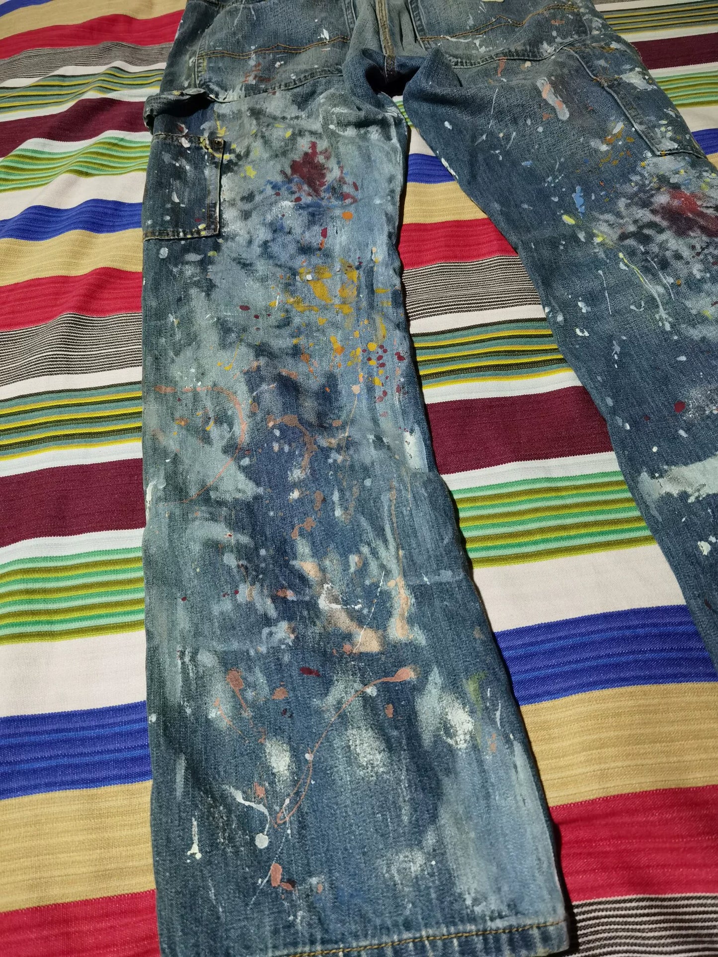 Ralph Lauren Denim Paint Splatter Work Pants