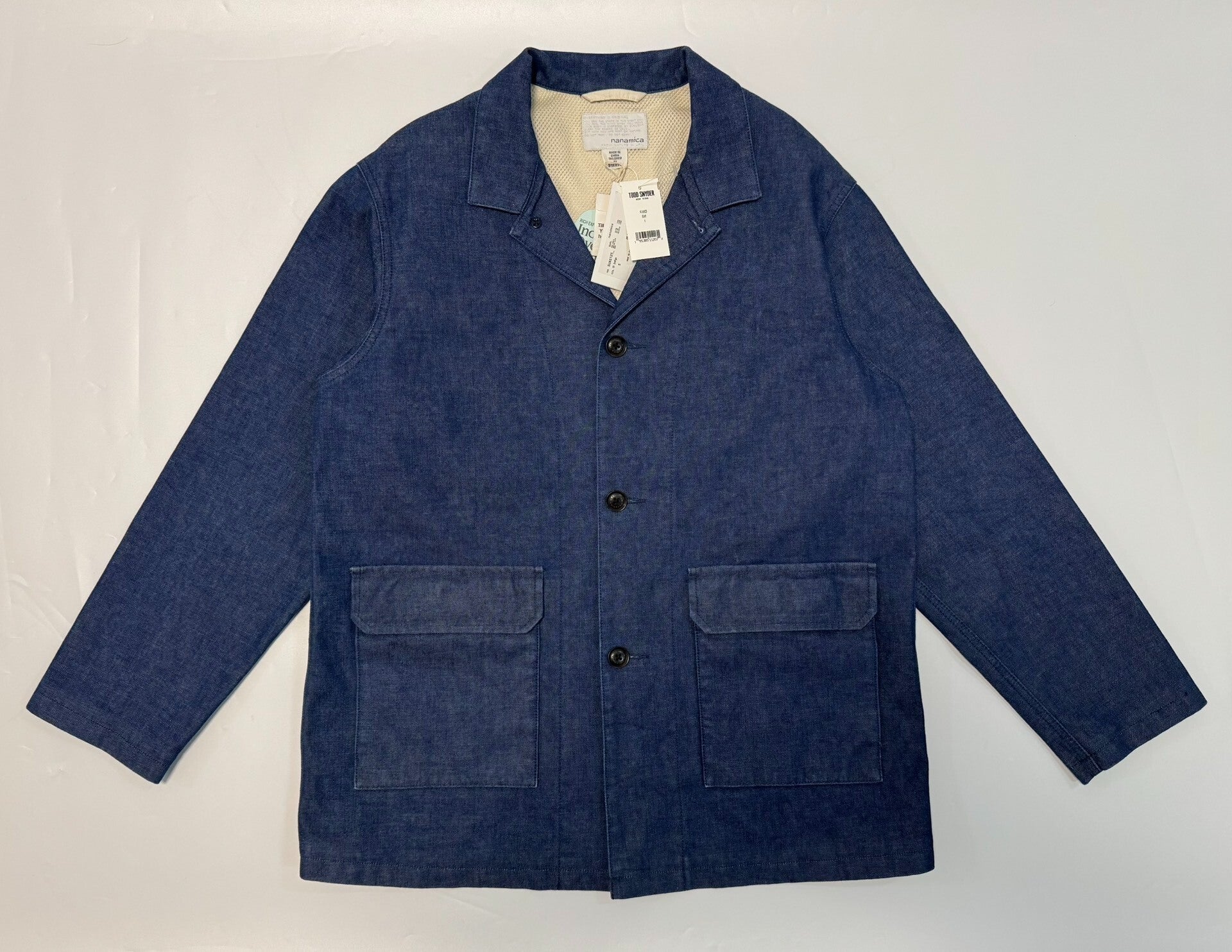 nanamica indigo oversized jacket
