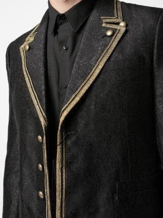 Saint Laurent 20ss Floral Gold Trim Jacket