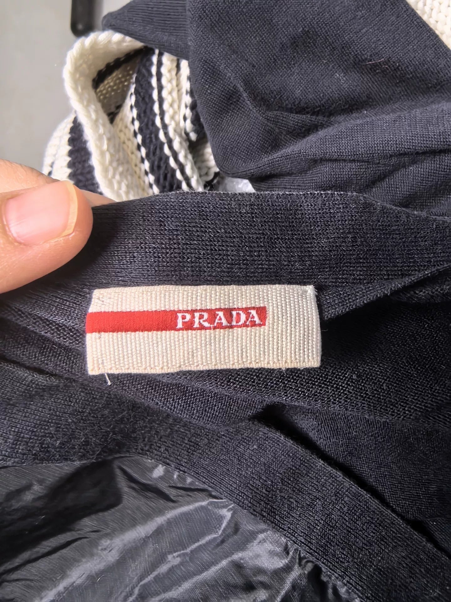 Prada Nylon Panel Cardigan