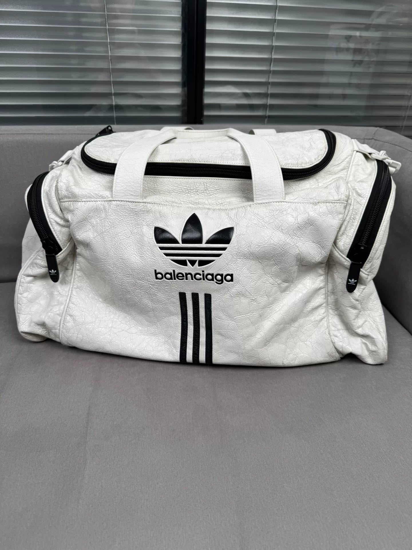 Balenciaga Adidas White Crossbody Travel Bag
