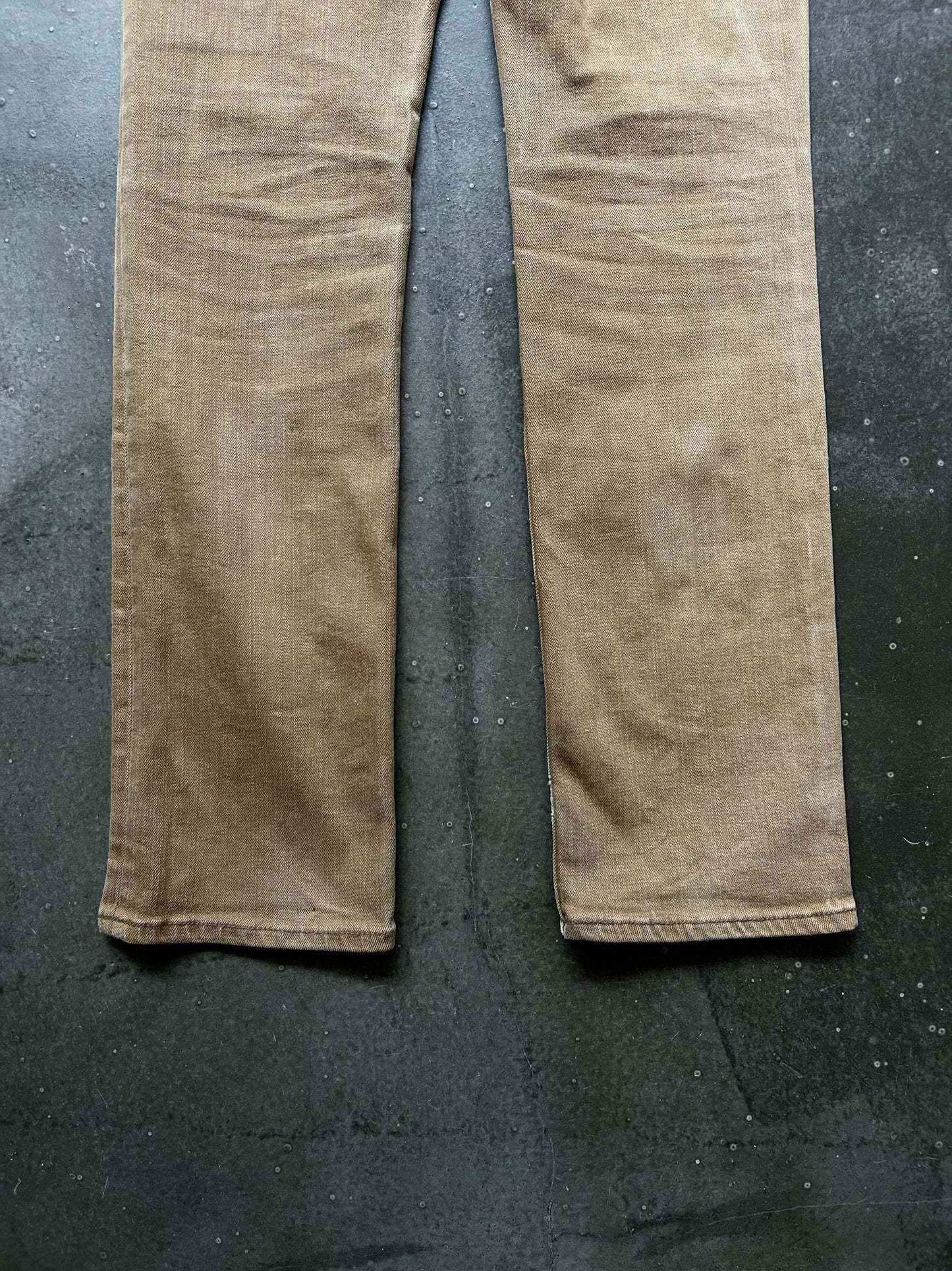 number nine skinny jeans in beige color