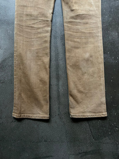 number nine skinny jeans in beige color