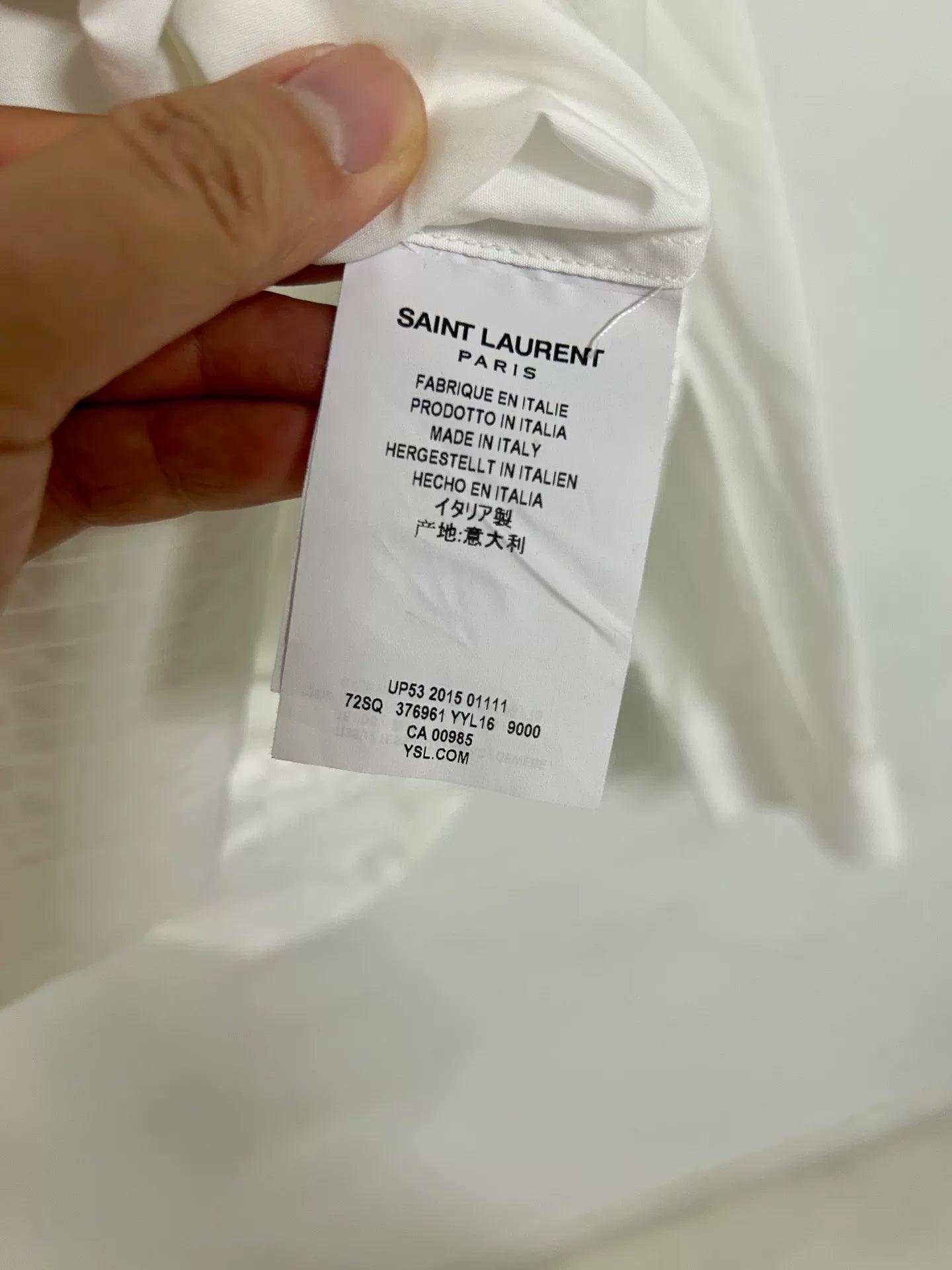 Saint Laurent Paris Hedi Slimane White Shirt