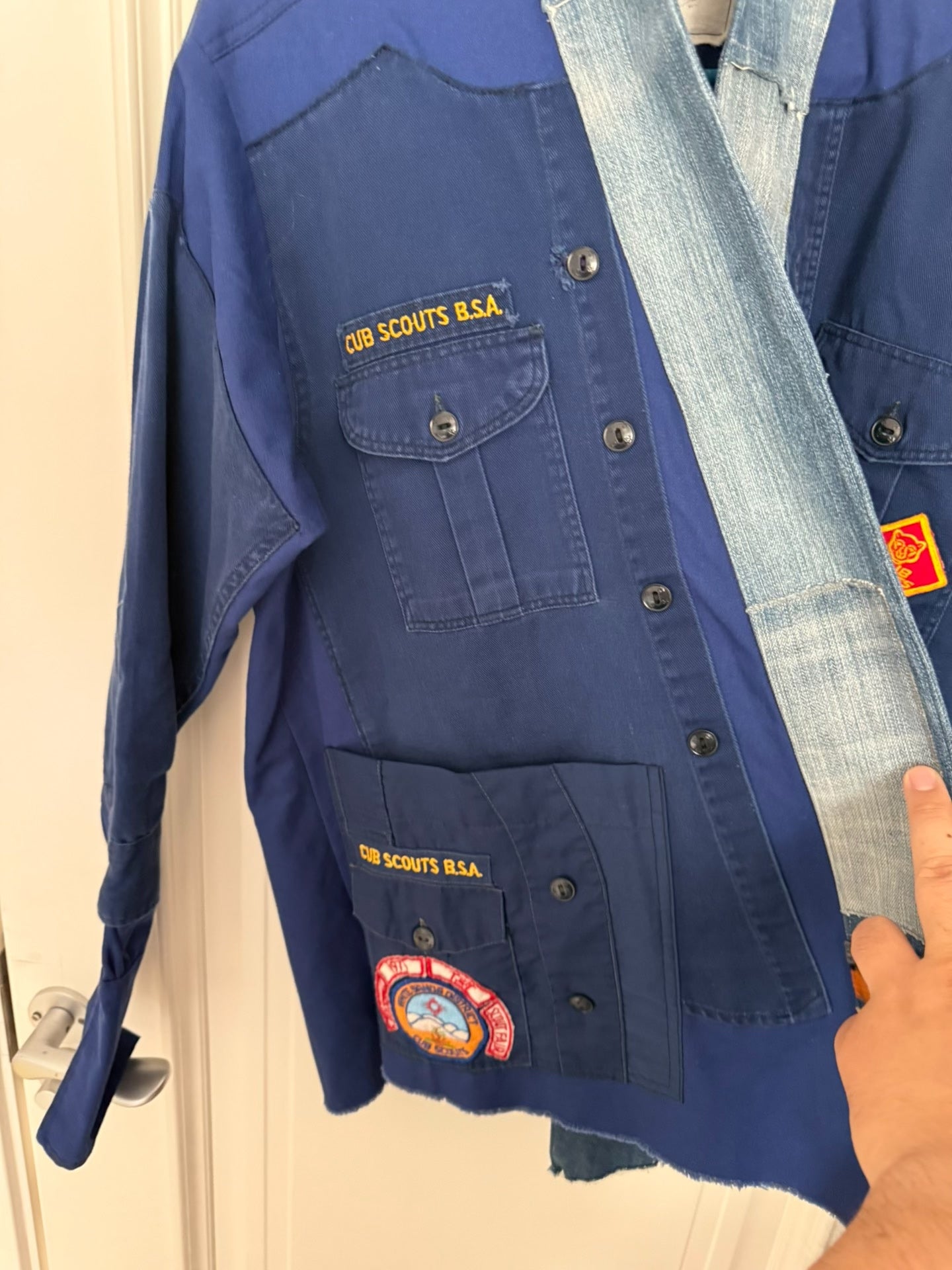 grega lauren blue patchwork robe