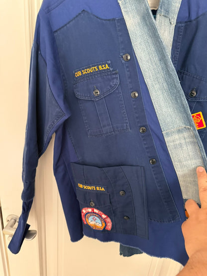 grega lauren blue patchwork robe