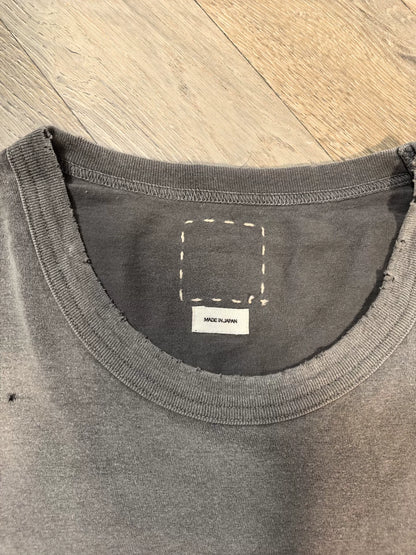 visvim jumbo tee in washed charcoal gray