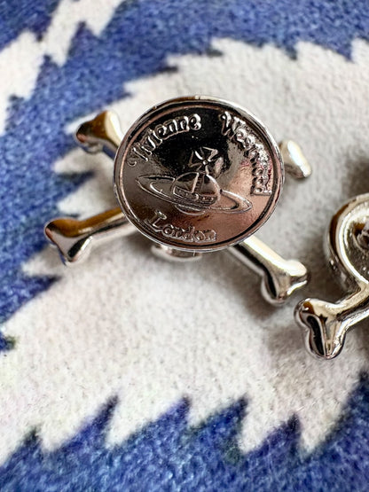 Vivienne Westwood Vintage Rhinestone Skull Cufflinks