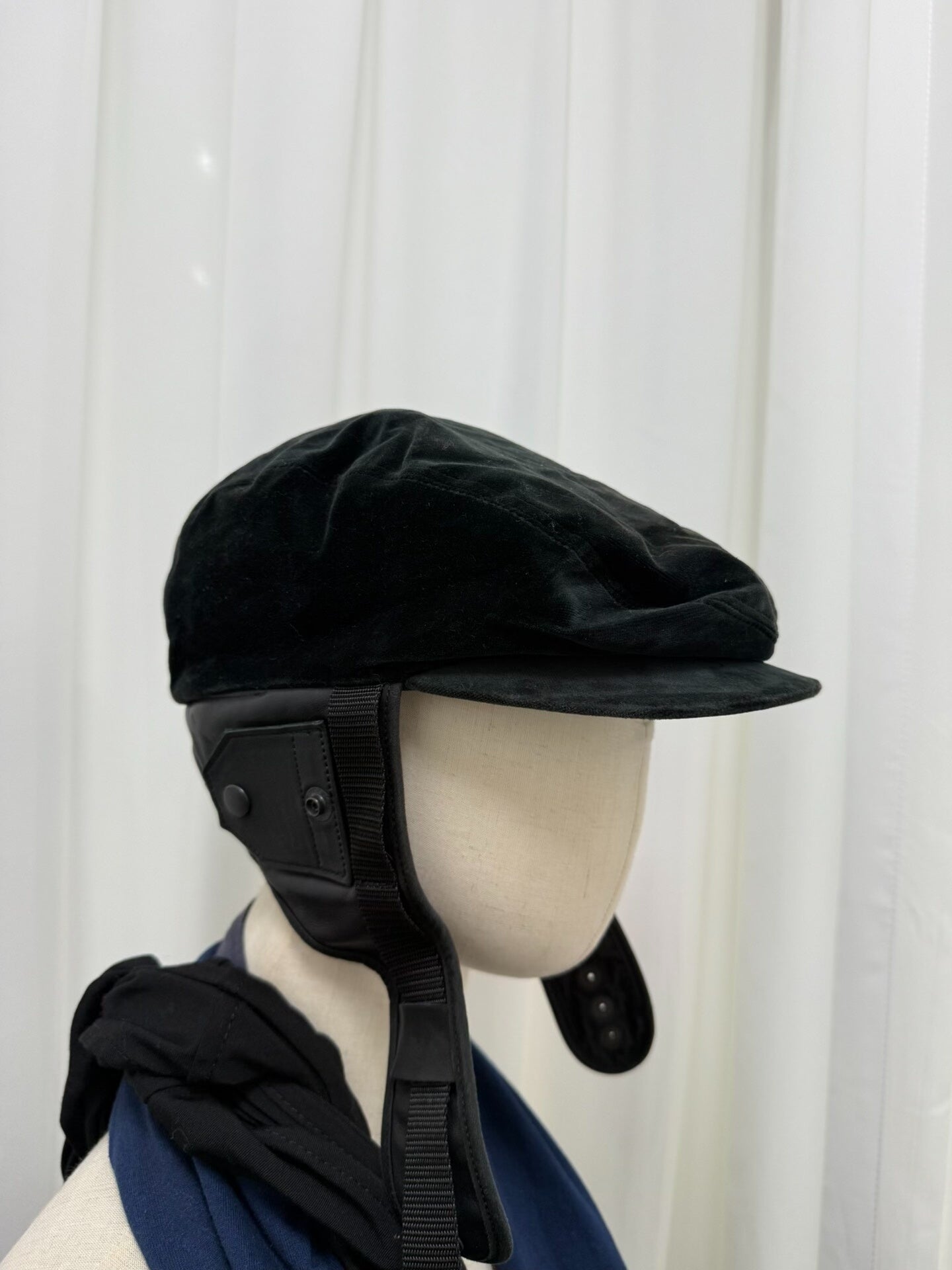 black military velvet painter cap