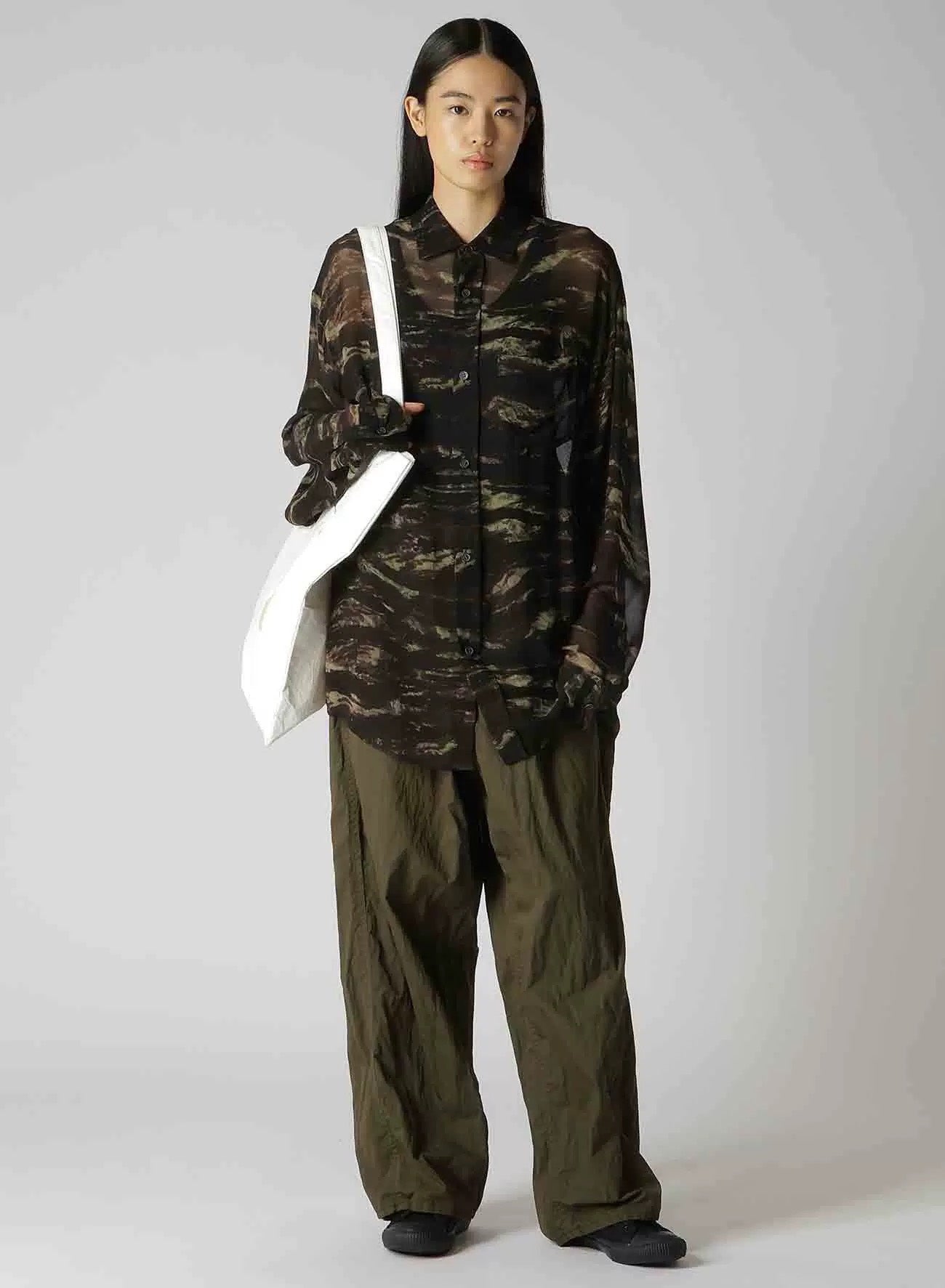Yohji Yamamoto 24SS Sheer Floral Cupro Shirt