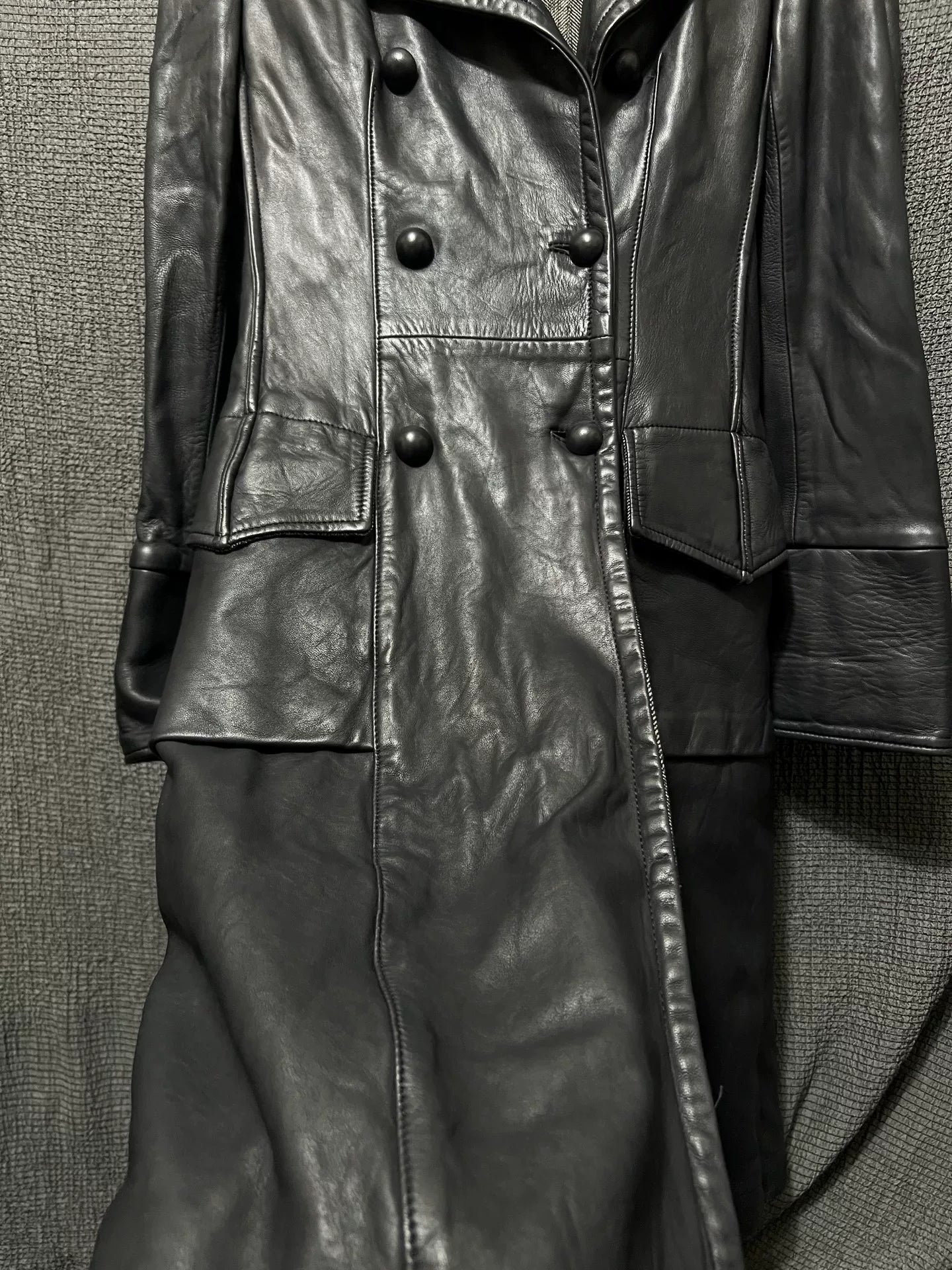 Isaac Sellam Double-Breasted Leather Coat
