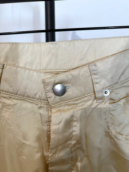 Rick Owens Beige Silk Satin Wide-Leg Pants