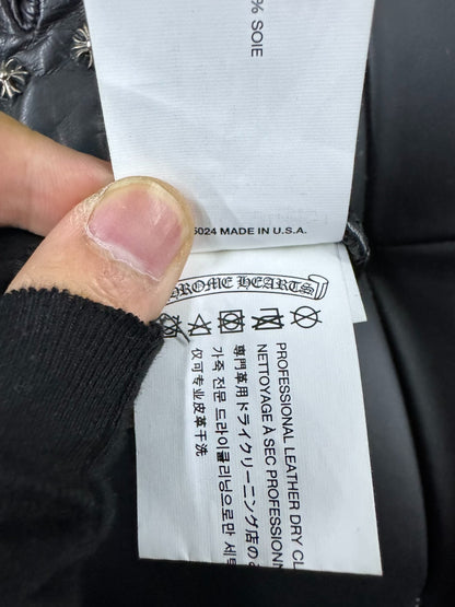 Chrome Hearts Leather Cross Gloves