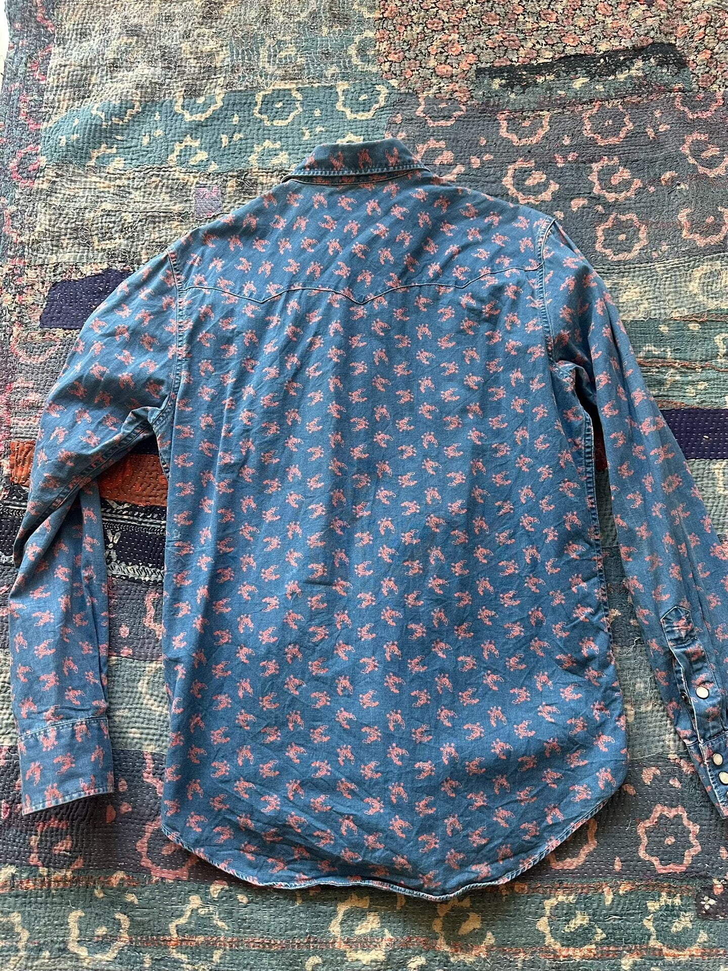 RRL Blue Dye Distressed Shirt