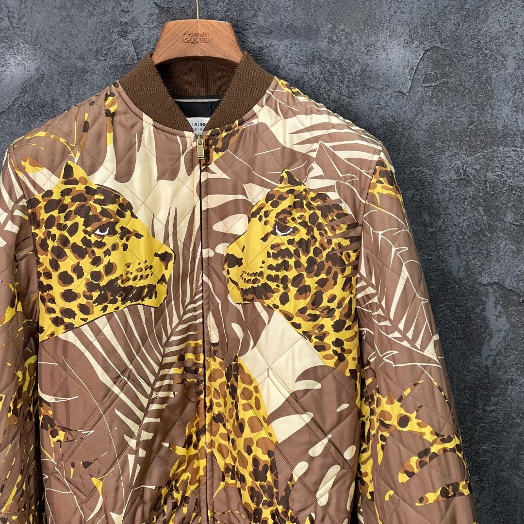 Saint Laurent Animal Print Quilted Jacket