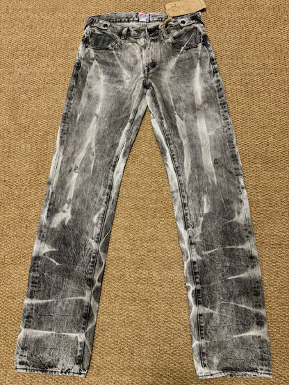 Gray White Tie-Dye Jeans