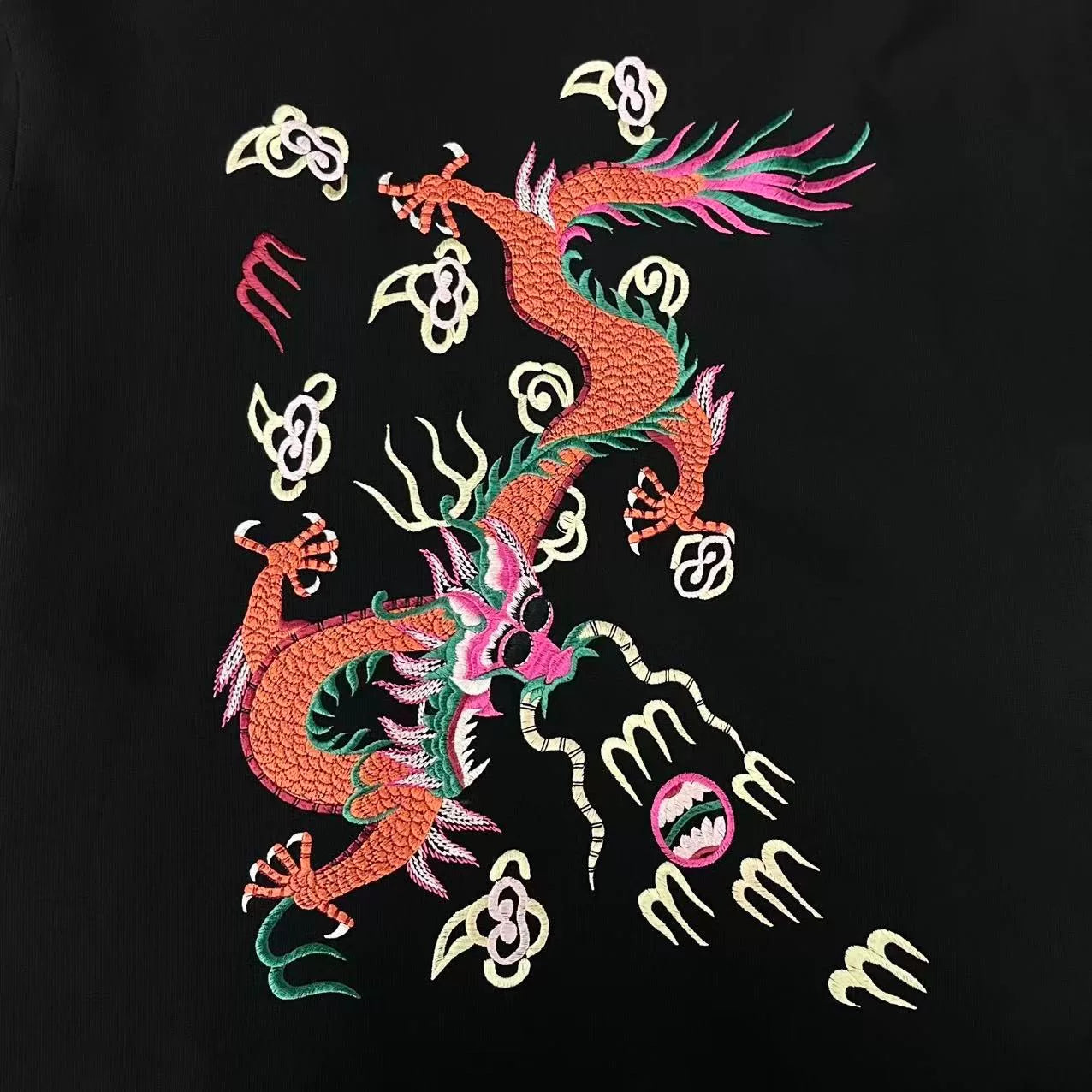 gucci black dragon embroidered zip hoodie