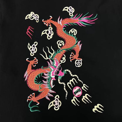 gucci black dragon embroidered zip hoodie